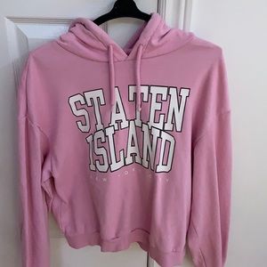 pink hoodie